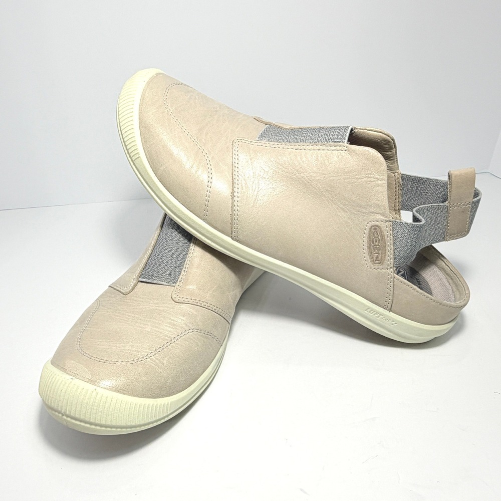 Keen Lorelai II Slip-On Leather Shoes Beige Slingback Flats Womens 10.5 1024939